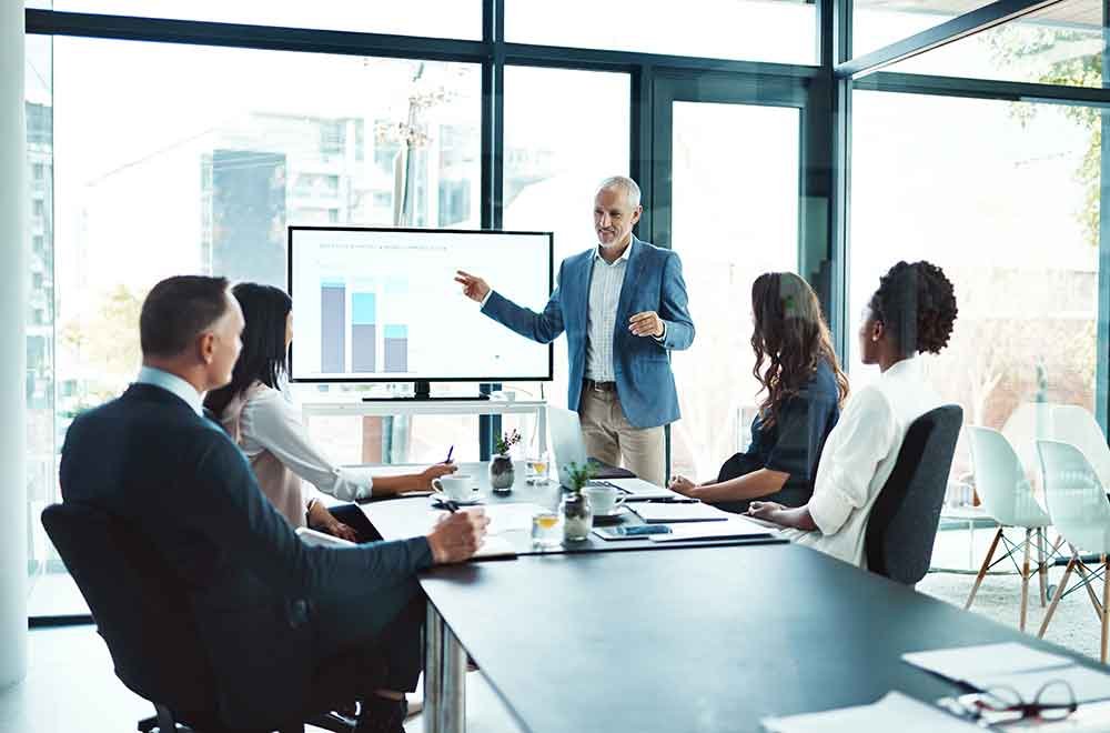 Enterprise team in a business strategy meeting