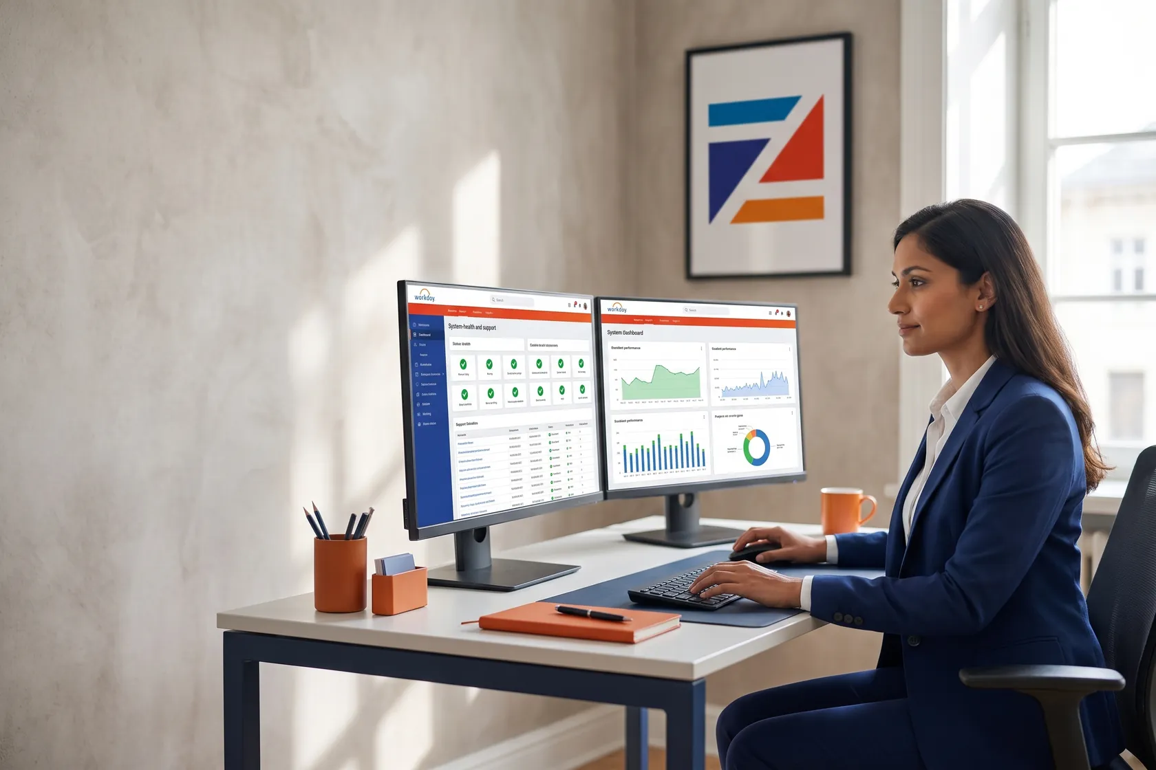 Support consultants monitoring enterprise systems